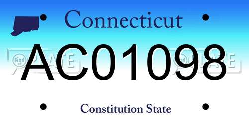 AC01098 Connecticut License Plate
