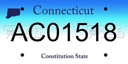 AC01518 Connecticut License Plate