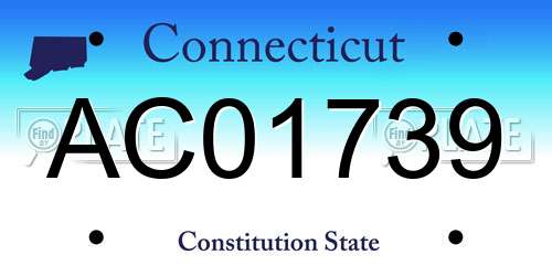 AC01739 Connecticut License Plate