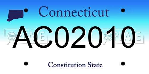 AC02010 Connecticut License Plate