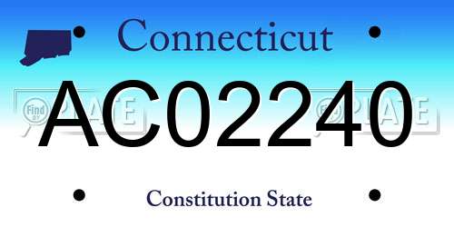 AC02240 Connecticut License Plate