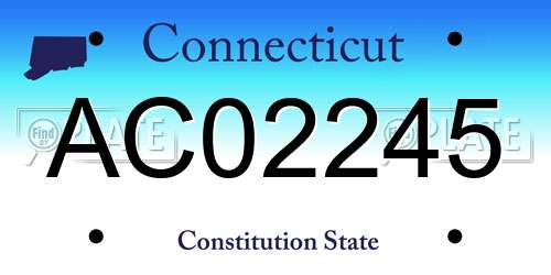AC02245 Connecticut License Plate