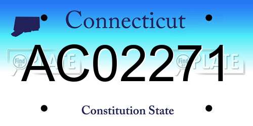 AC02271 Connecticut License Plate