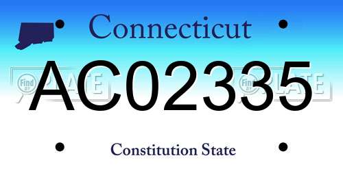 AC02335 Connecticut License Plate