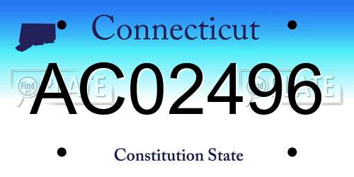 AC02496 Connecticut License Plate