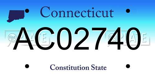 AC02740 Connecticut License Plate