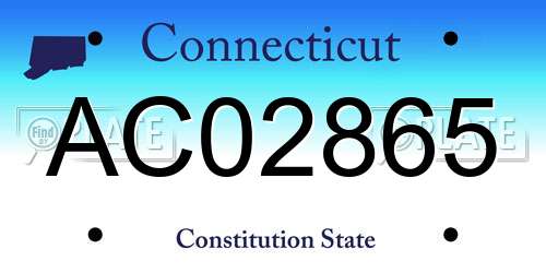 AC02865 Connecticut License Plate
