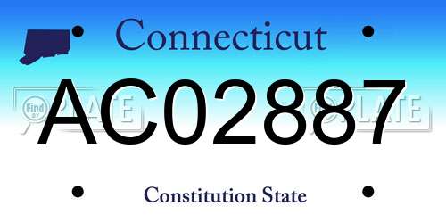 AC02887 Connecticut License Plate