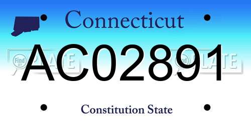 AC02891 Connecticut License Plate