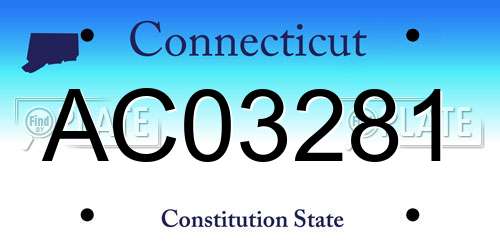 AC03281 Connecticut License Plate