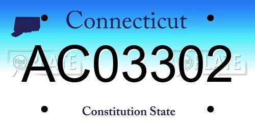 AC03302 Connecticut License Plate