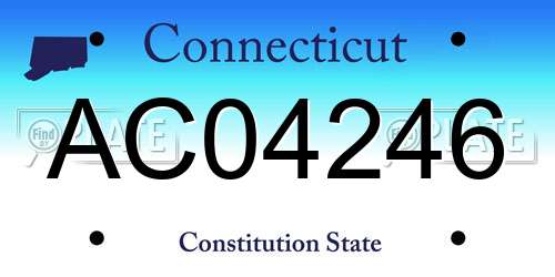 AC04246 Connecticut License Plate