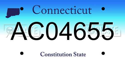 AC04655 Connecticut License Plate