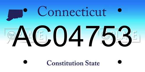 AC04753 Connecticut License Plate