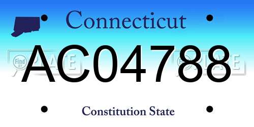 AC04788 Connecticut License Plate