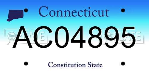 AC04895 Connecticut License Plate