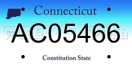 AC05466 Connecticut License Plate