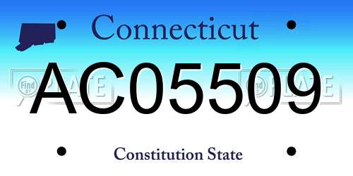 AC05509 Connecticut License Plate