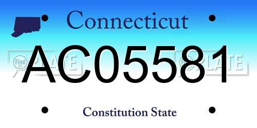 AC05581 Connecticut License Plate
