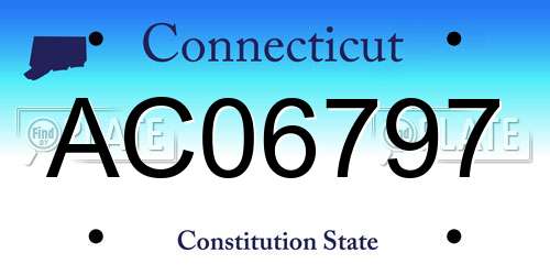 AC06797 Connecticut License Plate