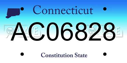 AC06828 Connecticut License Plate