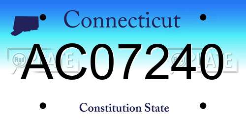 AC07240 Connecticut License Plate