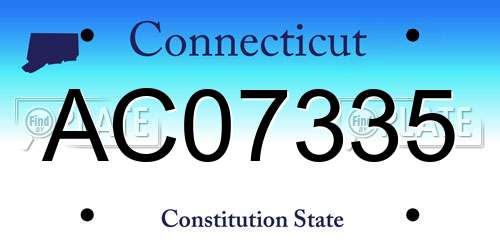 AC07335 Connecticut License Plate