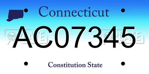 AC07345 Connecticut License Plate