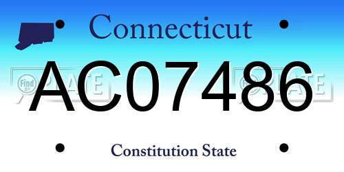AC07486 Connecticut License Plate
