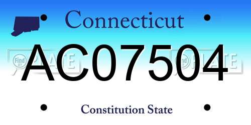AC07504 Connecticut License Plate