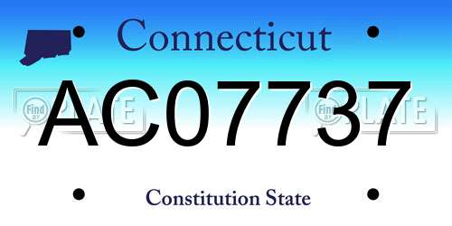 AC07737 Connecticut License Plate