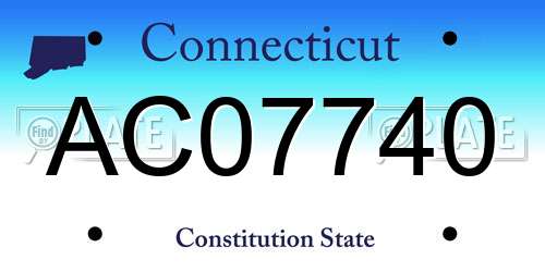 AC07740 Connecticut License Plate