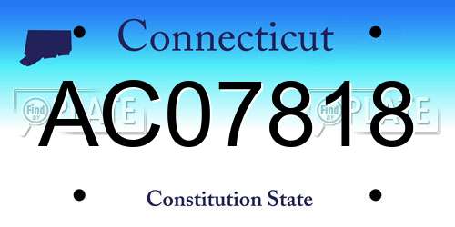 AC07818 Connecticut License Plate