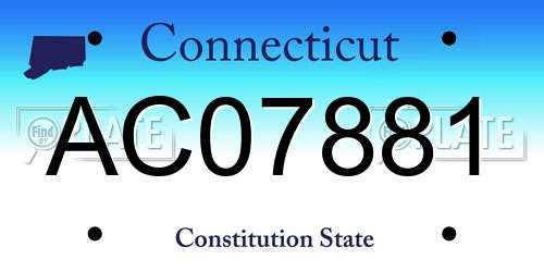 AC07881 Connecticut License Plate