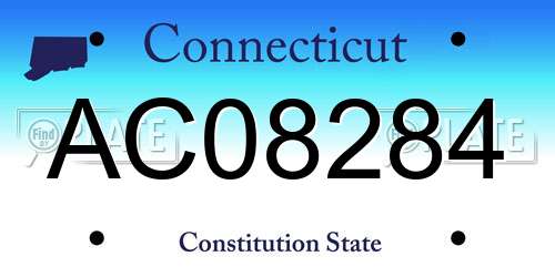 AC08284 Connecticut License Plate