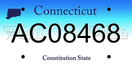 AC08468 Connecticut License Plate
