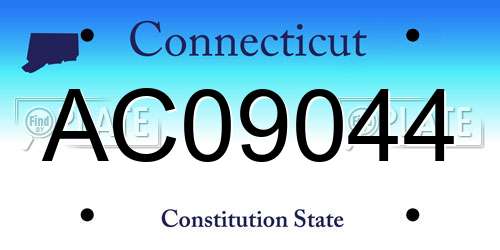 AC09044 Connecticut License Plate