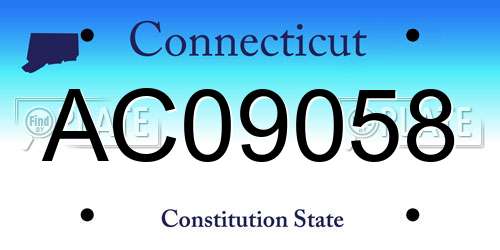 AC09058 Connecticut License Plate