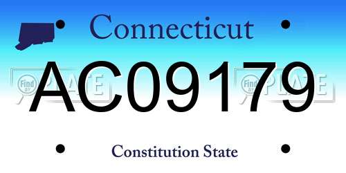 AC09179 Connecticut License Plate
