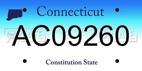 AC09260 Connecticut License Plate
