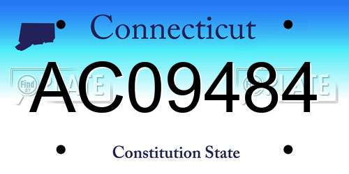 AC09484 Connecticut License Plate