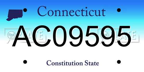 AC09595 Connecticut License Plate