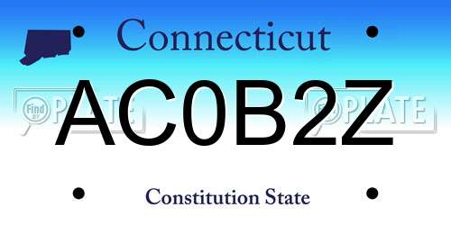 AC0B2Z Connecticut License Plate