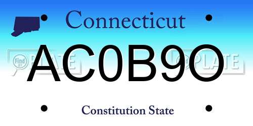 AC0B9O Connecticut License Plate