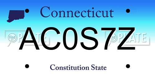 AC0S7Z Connecticut License Plate