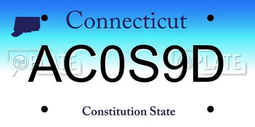 AC0S9D Connecticut License Plate