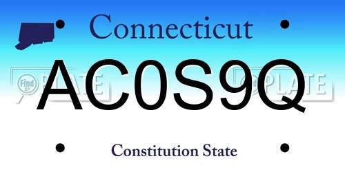 AC0S9Q Connecticut License Plate