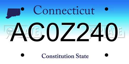 AC0Z240 Connecticut License Plate