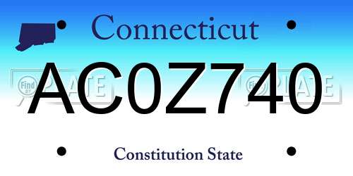 AC0Z740 Connecticut License Plate