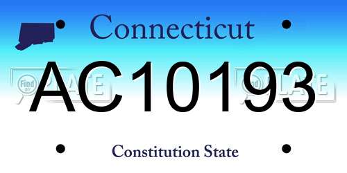 AC10193 Connecticut License Plate